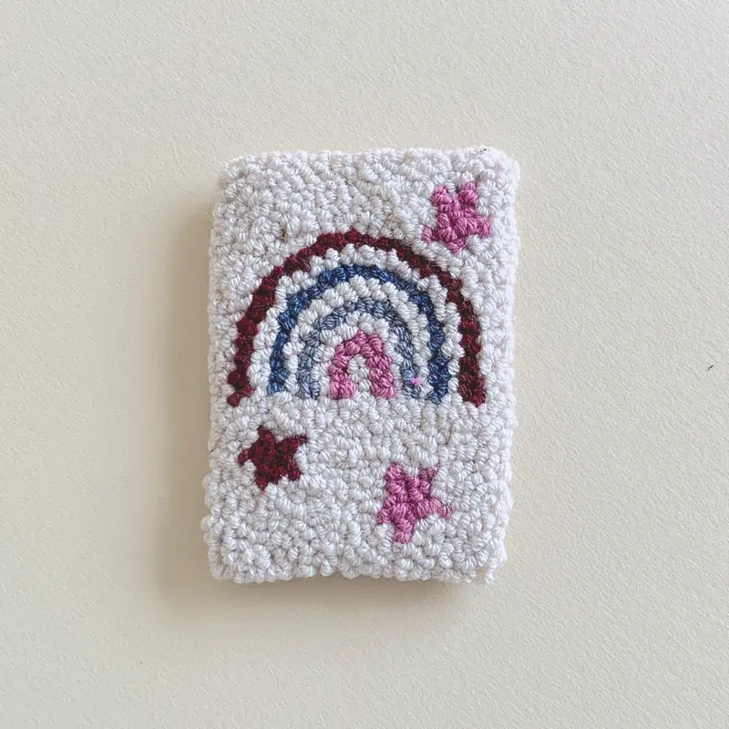 Rug with rainbow