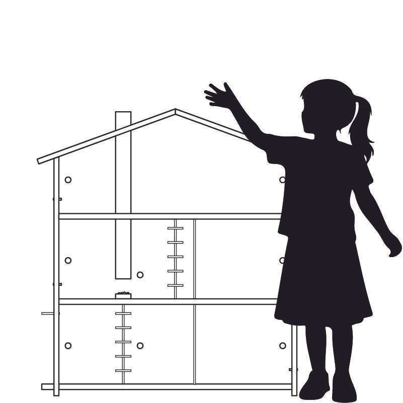 Katin Domik three-story dollhouse — actual 1:12 scale size