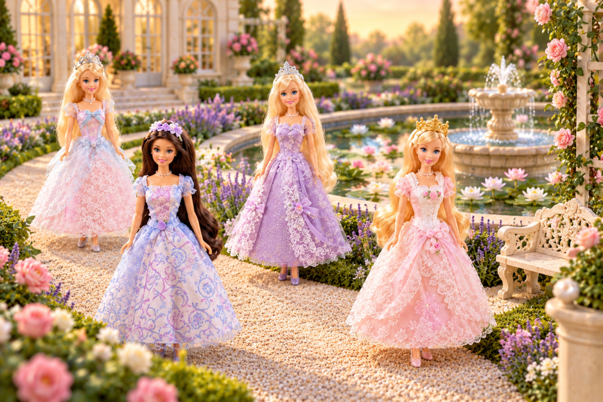 Barbie Mini Kingdom princess dolls in approximately 1:12 scale